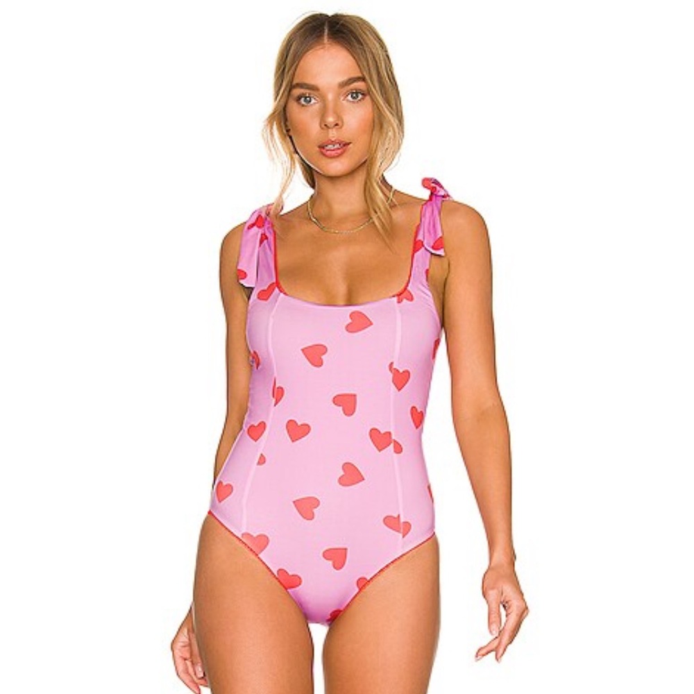 Beach Riot Heart Bow Bathing Suit